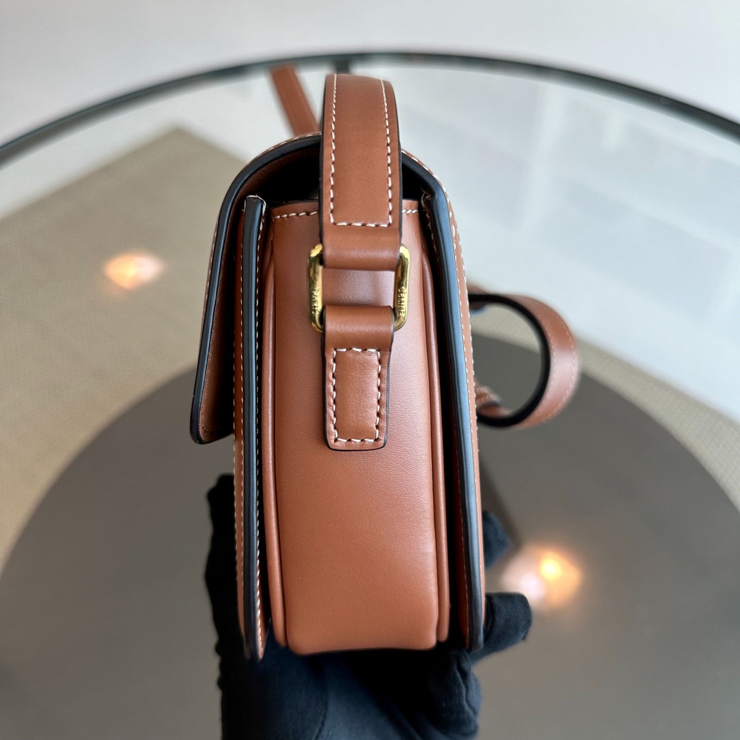 Celine Teen Triomphe in Triomphe Canvas Crossbody Bag
