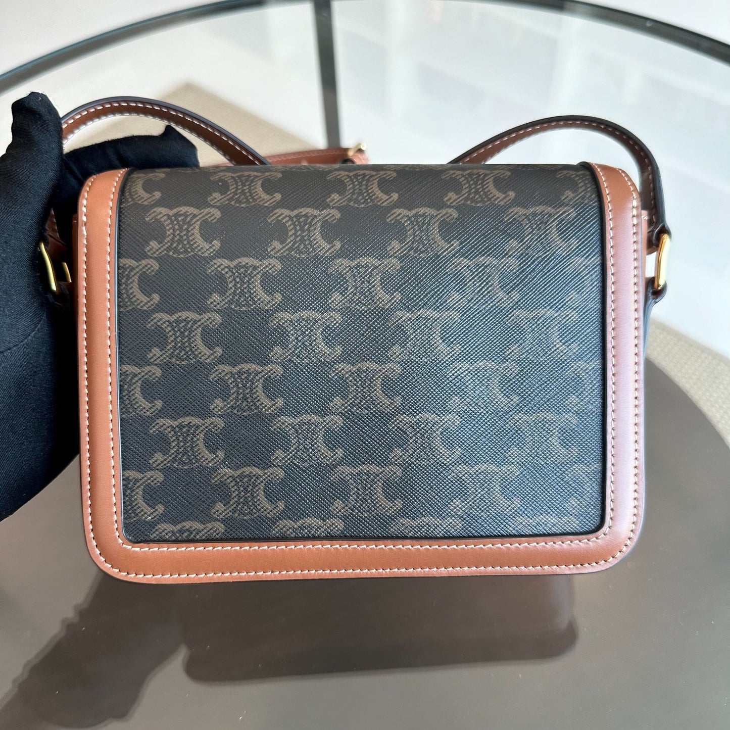 Celine Teen Triomphe in Triomphe Canvas Crossbody Bag