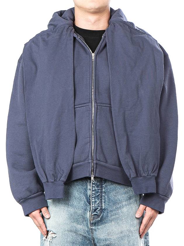 Luxury Balenciaga  Incognito Zip-Up Hoodie Blue