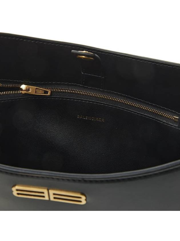 Luxury Balenciaga  Double B Logo Medium Hobo Shoulder Bag Black