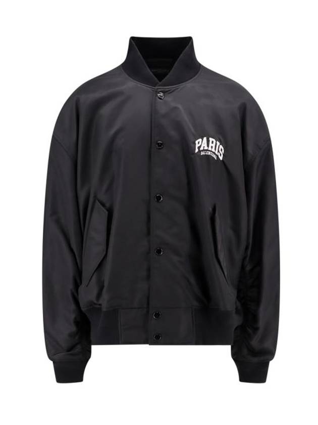 Luxury Balenciaga  Paris Oversized Bomber Jacket Black