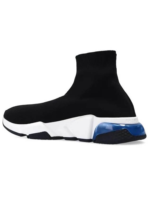 Luxury Balenciaga  Speed Trainer Clear Sole High Top Sneakers  Blue Black