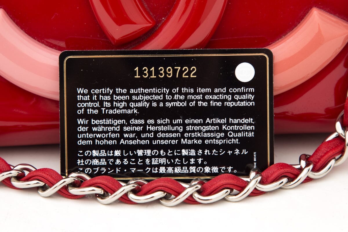 Chanel Red & Pink Lipstick Patent Leather HandBag