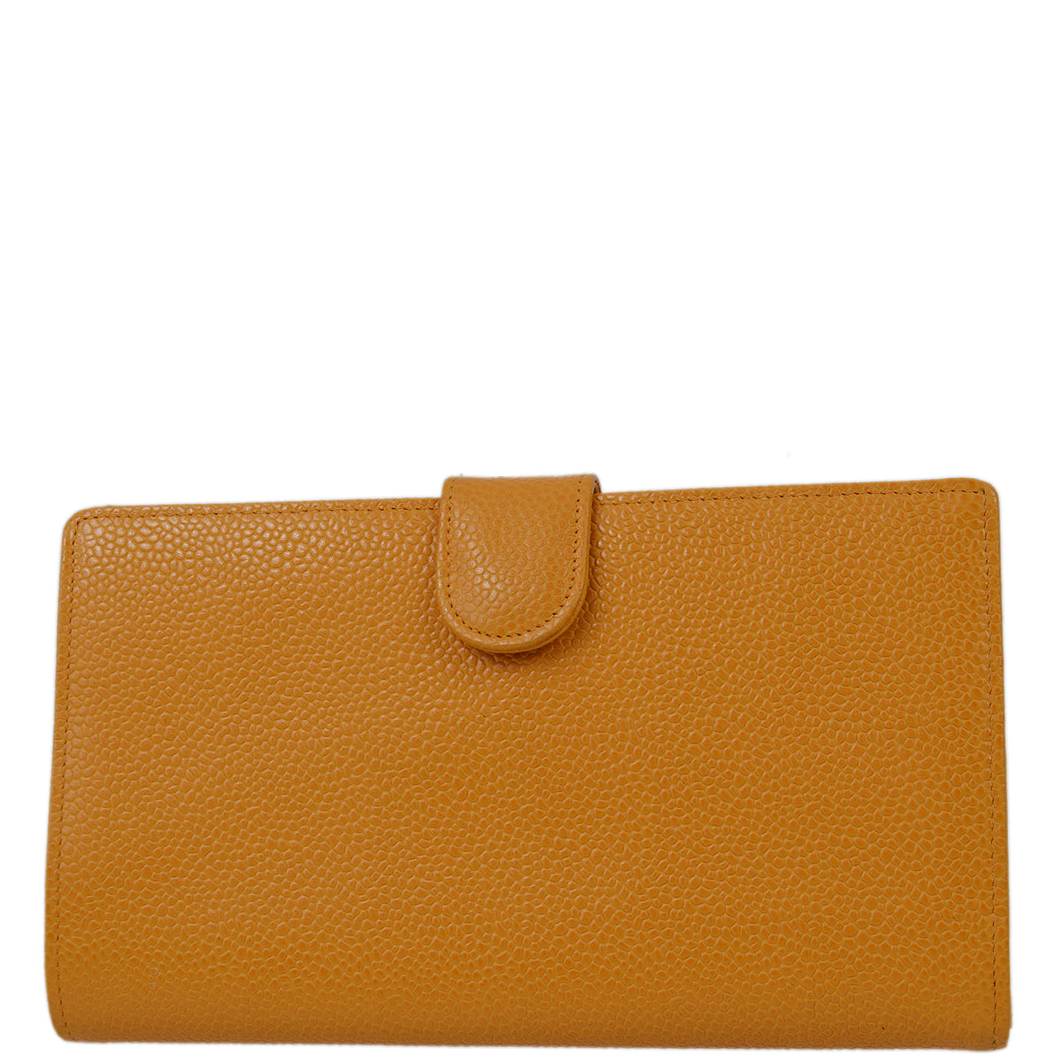 Chanel 1997-1999 Orange Caviar Timeless Long Wallet