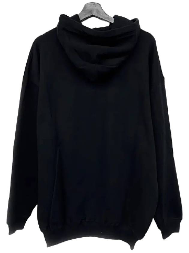 Luxury Balenciaga  BB Logo Round Print Hoodie Black