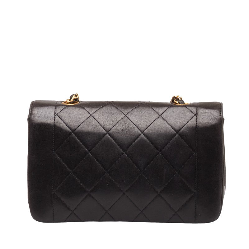 Chanel Matrasse Diana 23 Chain Shoulder Bag Black  S Leather  Chanel