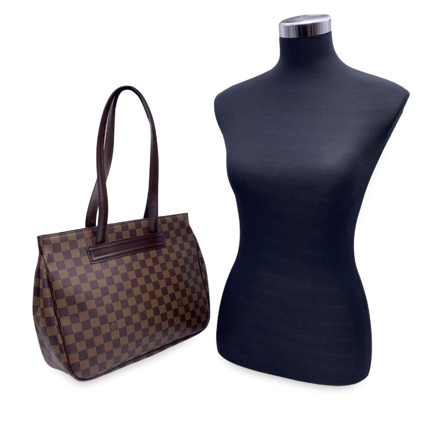 LOUIS VUITTON Damier Ebene Canvas Parioli Tote Shoulder Bag
