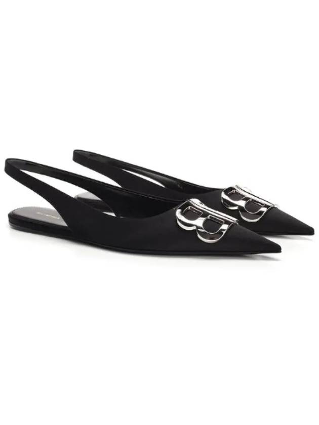 Luxury Balenciaga  BB Logo Slingback Flat Black