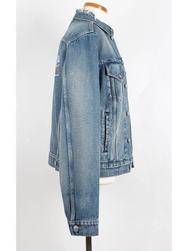 Luxury Balenciaga  wave logo denim jacket 50