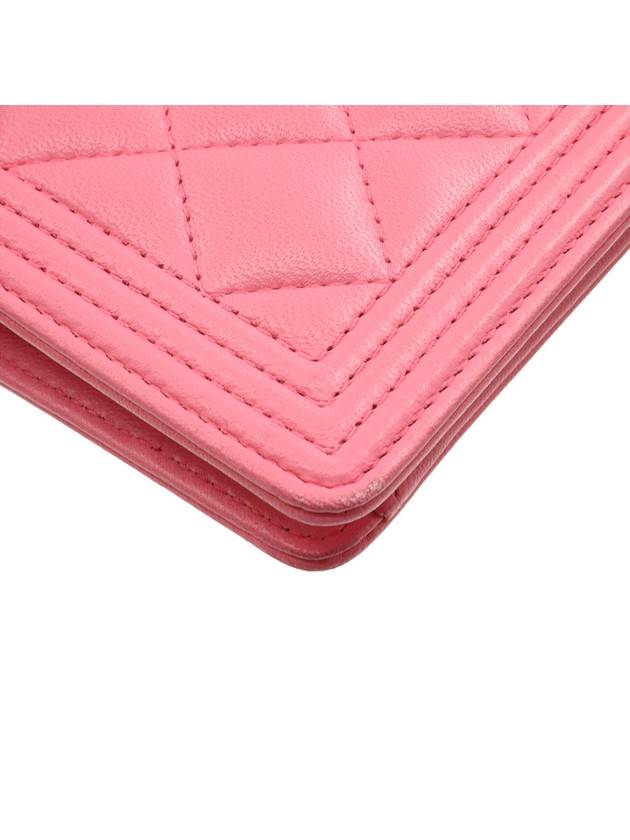 Pink Lambskin Boy Long Flap Wallet 22nd Chanel