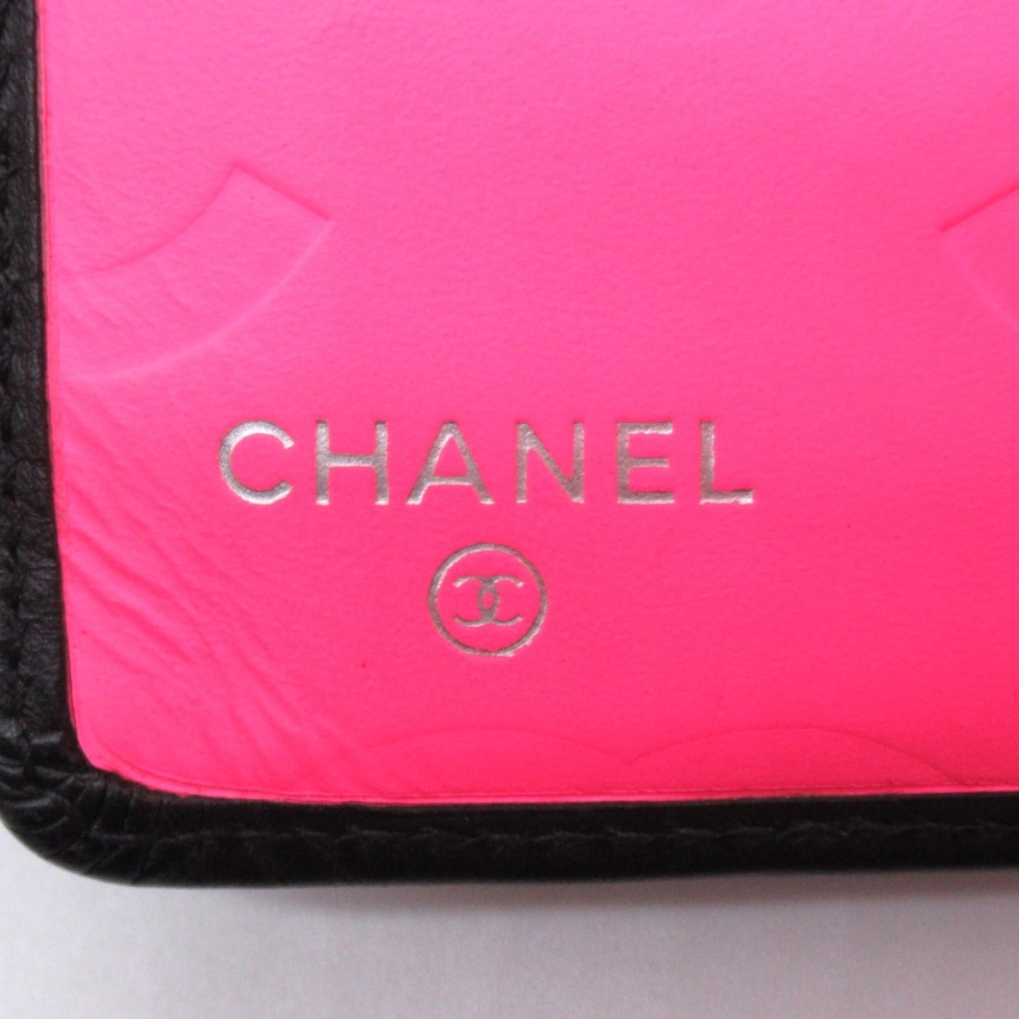 CHANEL Combon Line ZIP Long Wallet Two Fold Wallet Wallet Leather Emmeline  Black / Black 【】