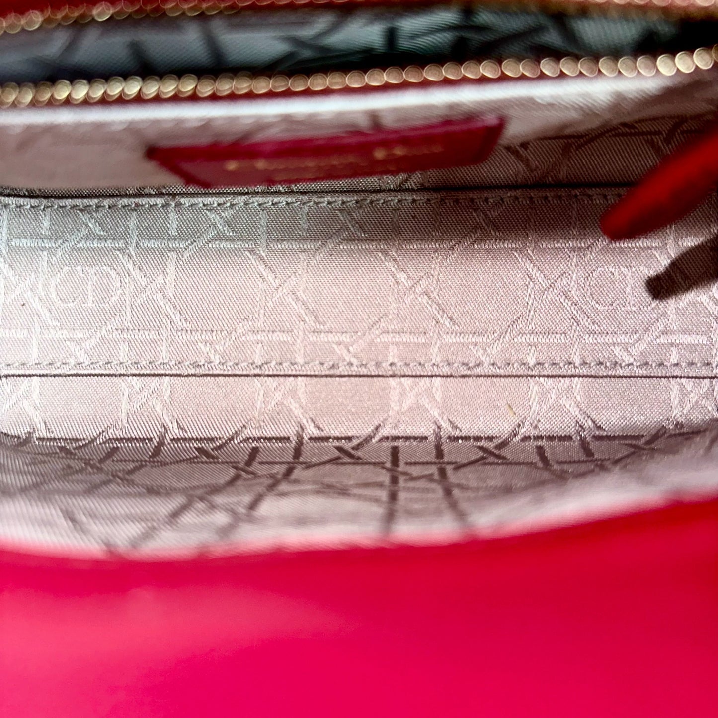 *Chain Strap* Lady Mini Lambskin Cannage Burgundy GHW