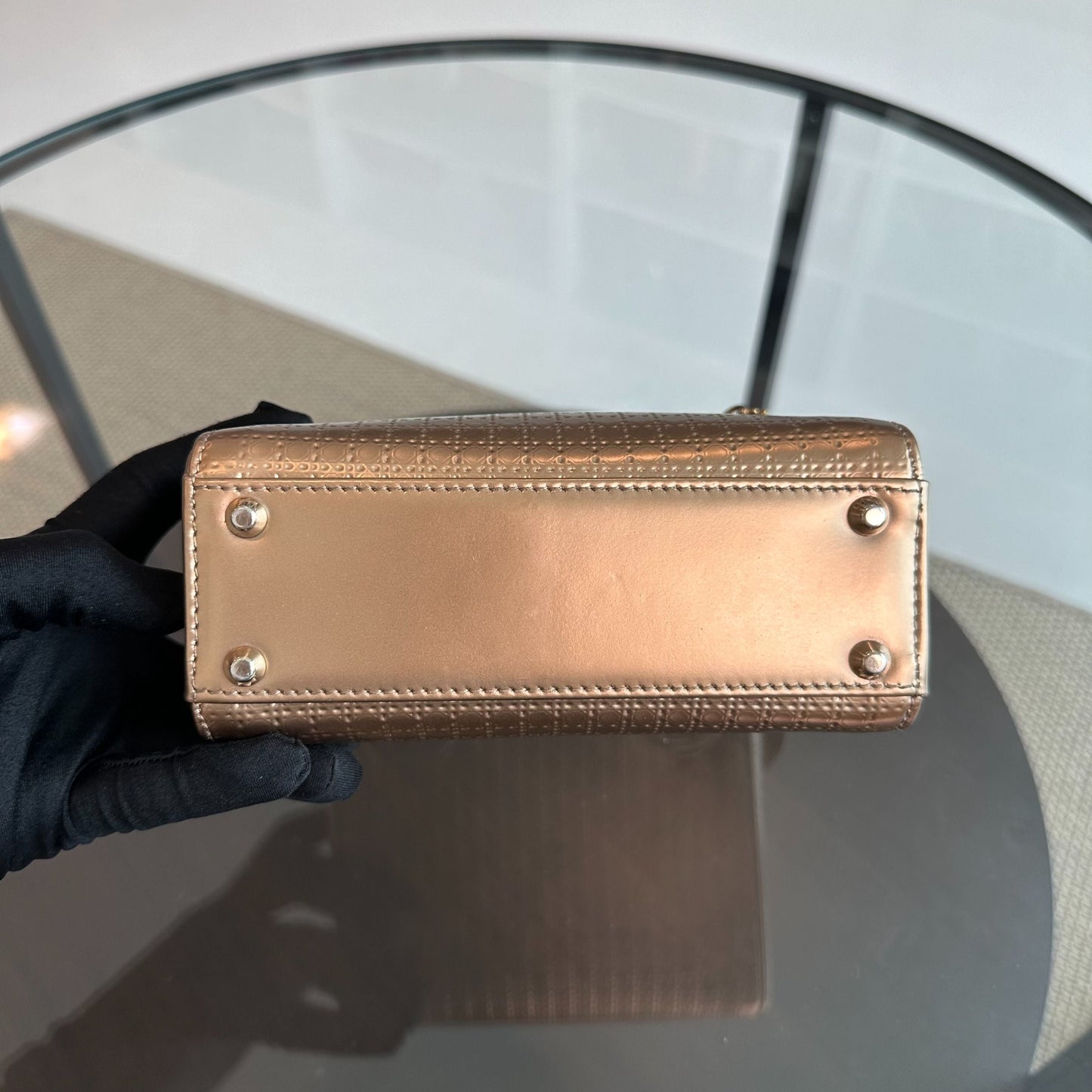 *Chain Strap*  Lady Mini Metallic Micro-Cannage Gold GHW