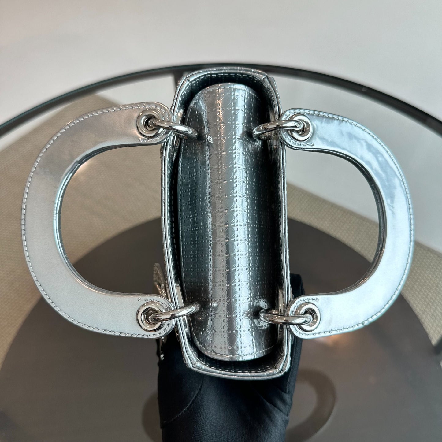 *Chain Strap* Lady Mini Metallic Silver Micro-Cannage SHW