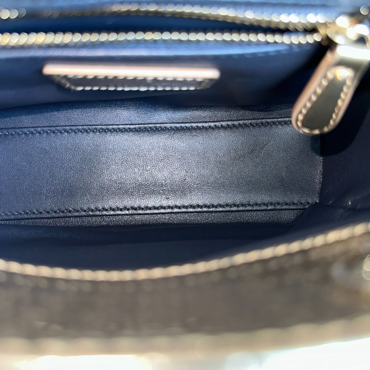 *Chain strap* Lady Mini Micro-Cannage Glazed Calfskin Gold GHW