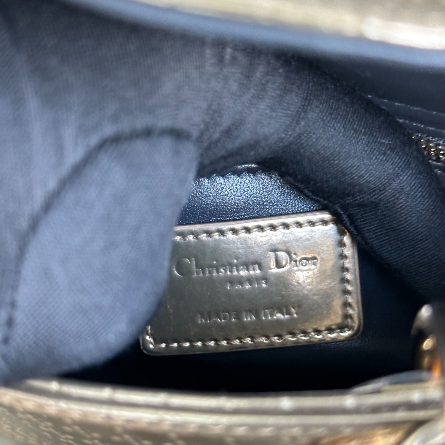 *Chain strap* Lady Mini Micro-Cannage Glazed Calfskin Gold GHW