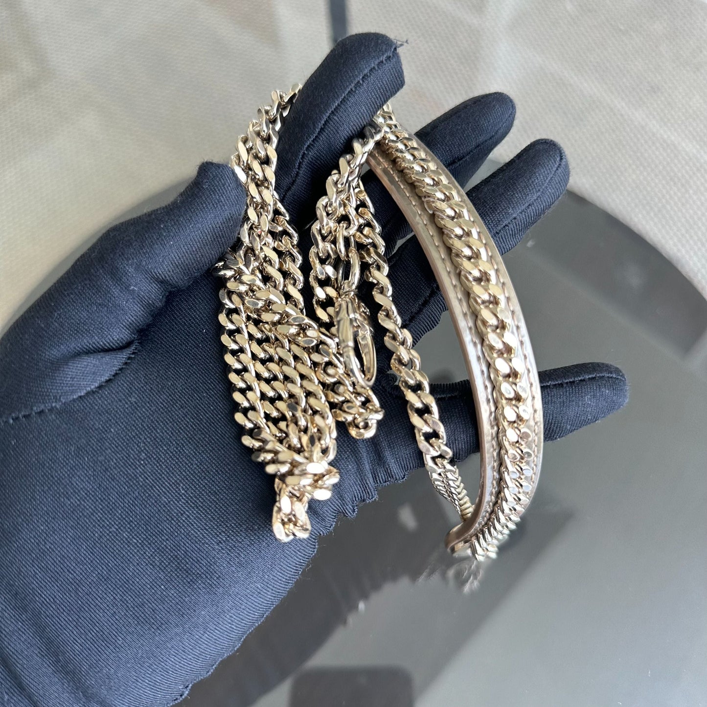 *Chain strap* Lady Mini Micro-Cannage Glazed Calfskin Gold GHW