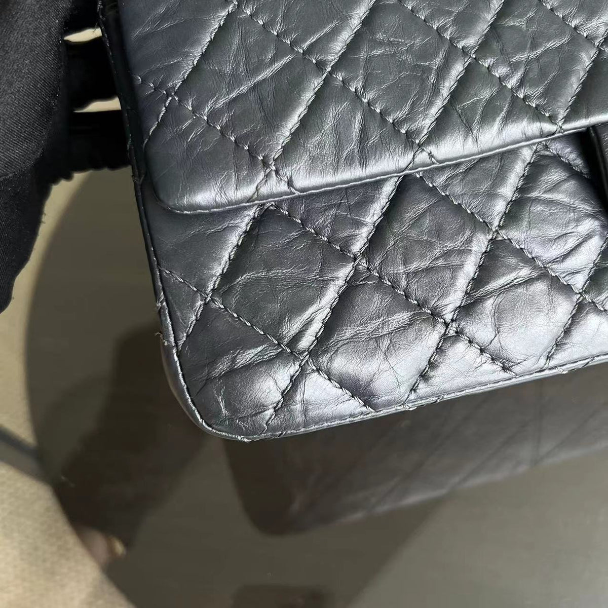 2.55 226 Reissue Quilted Calfskin Grey Gray Silver Hardware Series 16