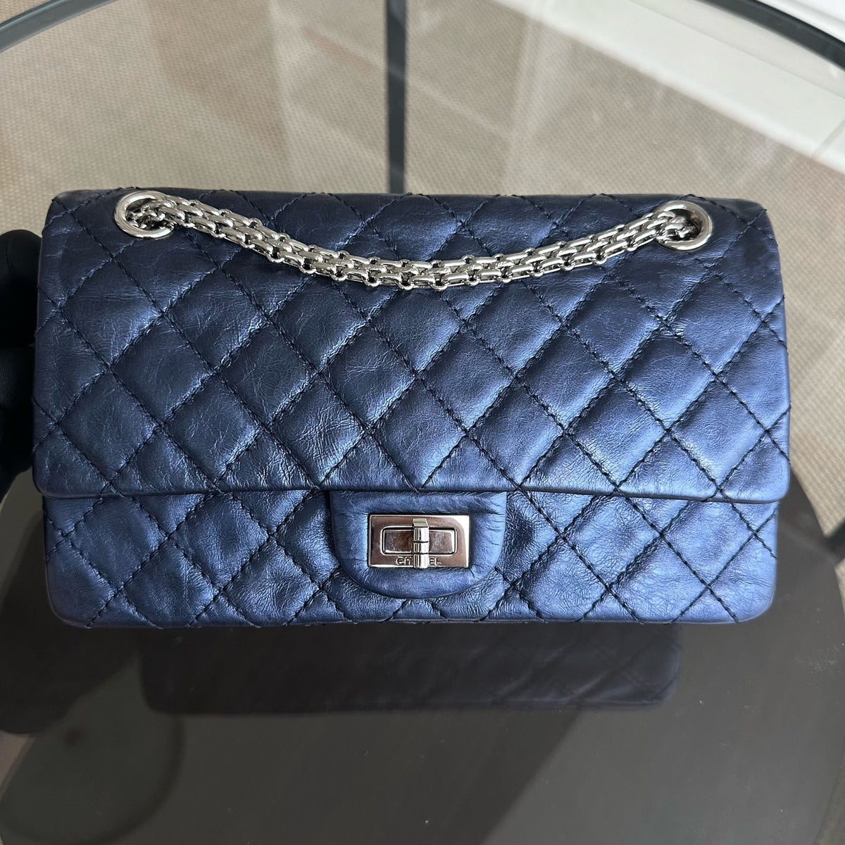 2.55 Reissue Calfskin Iridescent Blue SHW No 11