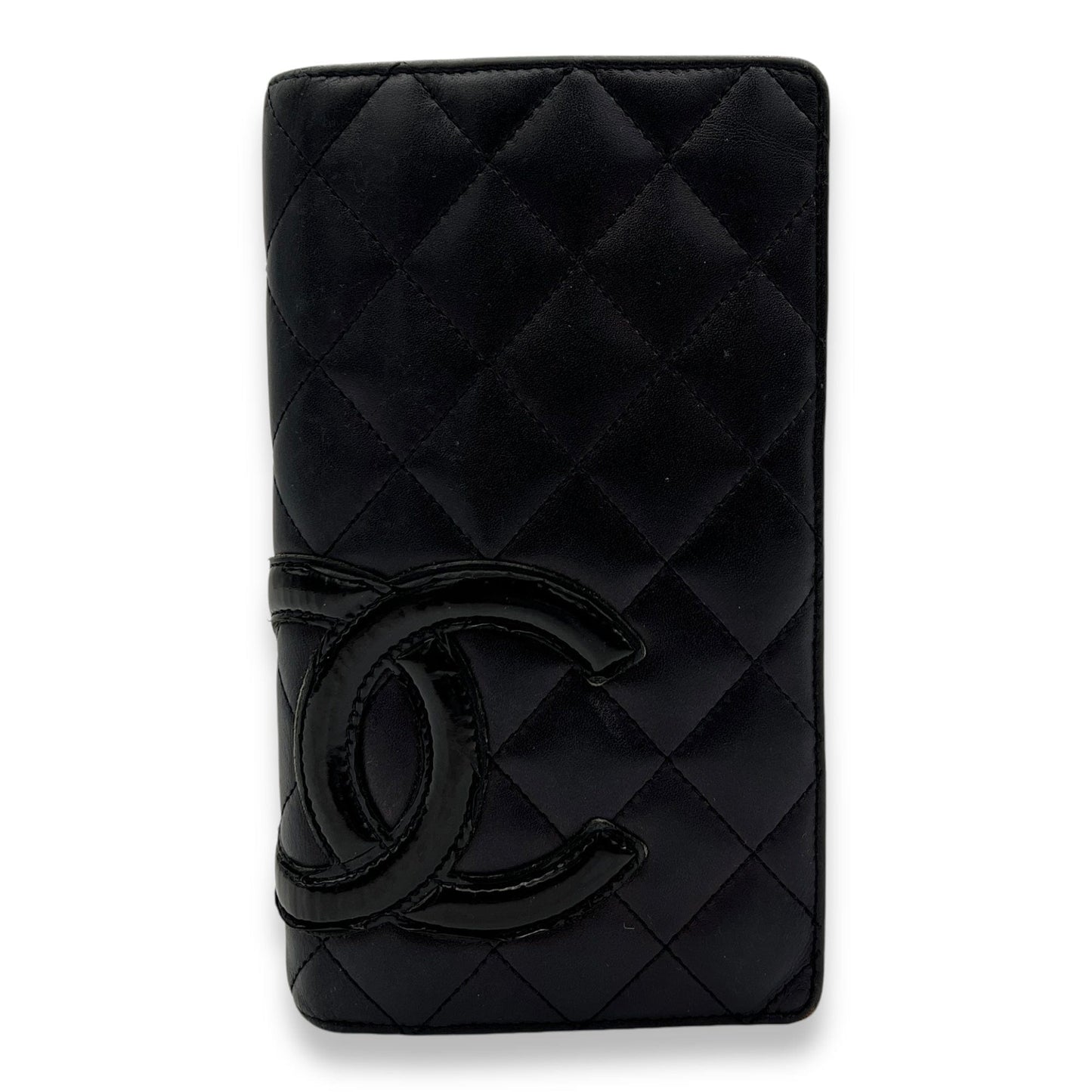 Chanel Cambon Long Black Wallet in Calfskin, Silver hardware C2409-001499AN