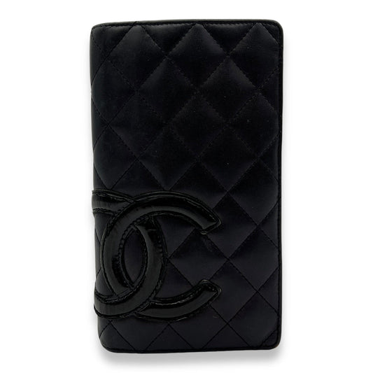 Chanel Cambon Long Black Wallet in Calfskin, Silver hardware C2409-001499AN