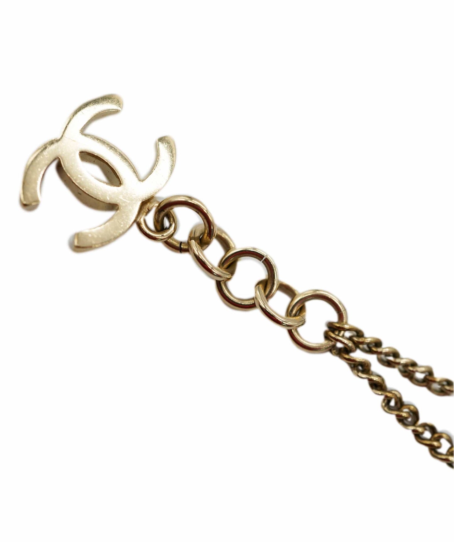 Chanel CC rhinestone gold bracelet ABL0050