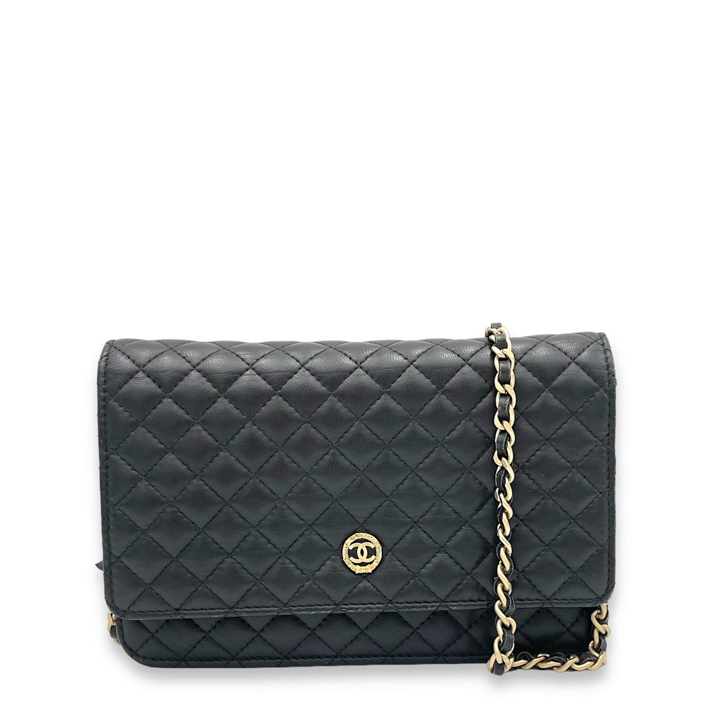 Chanel Classic Encircled Black Wallet On Chain in Lambskin, Gold hardware S2409-000839CH
