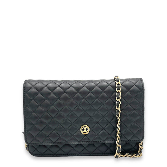Chanel Classic Encircled Black Wallet On Chain in Lambskin, Gold hardware S2409-000839CH