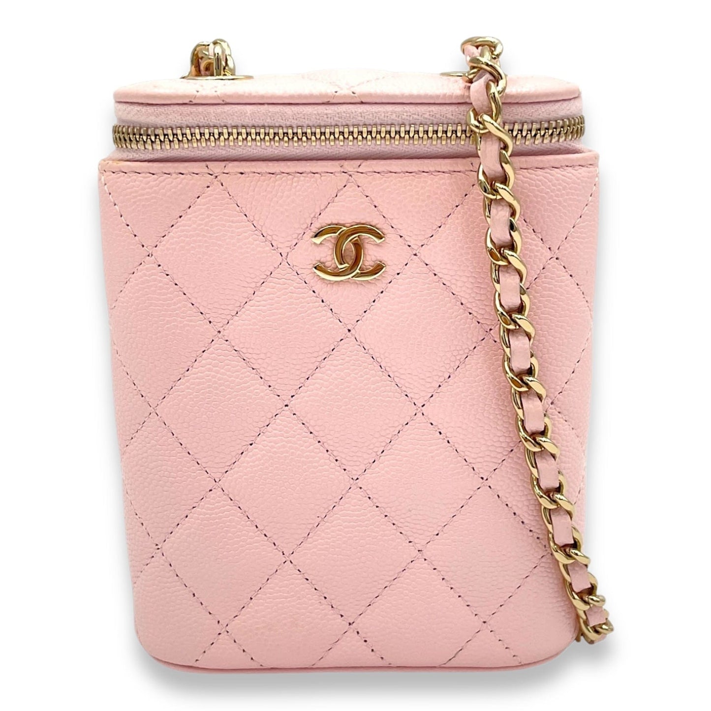 Chanel Classic Pink Vanity Bag in Caviar Leather, Gold hardware S2409-000836CH