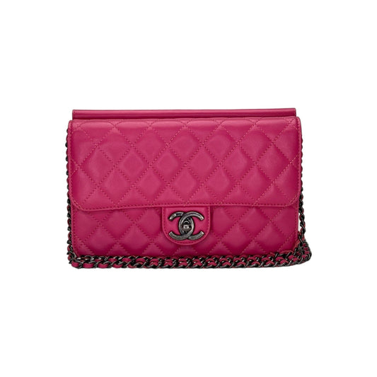 Chanel  Crossing Times Medium Crossbody bag in Lambskin, Ruthenium Hardware C2403171HM