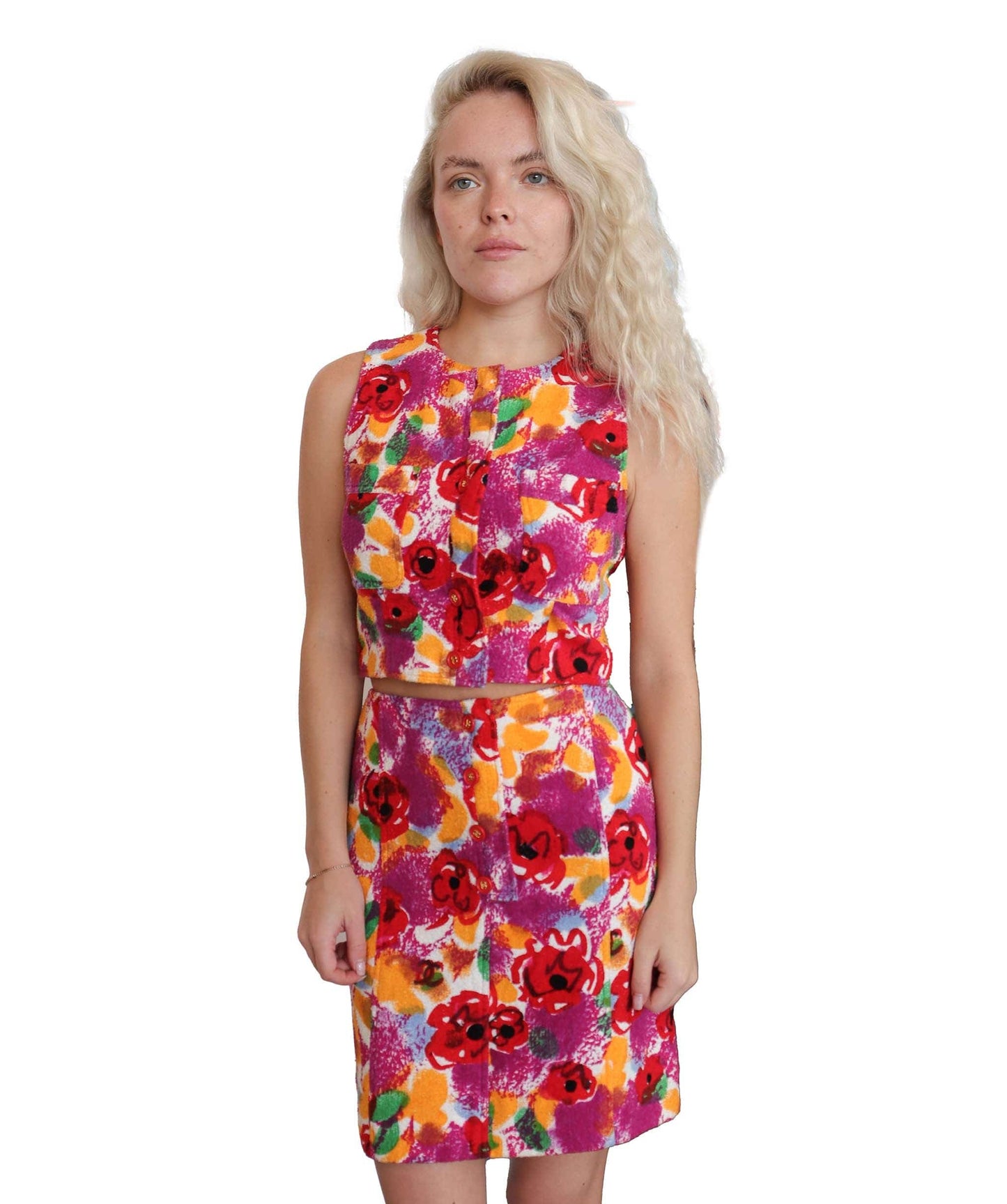 Chanel floral cotton set pink/ orange DXBS2537