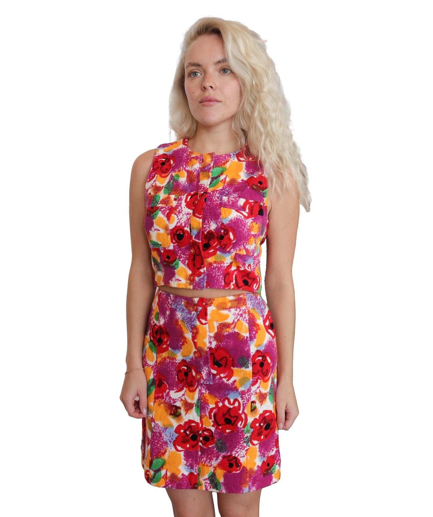 Chanel floral cotton set pink/ orange DXBS2537