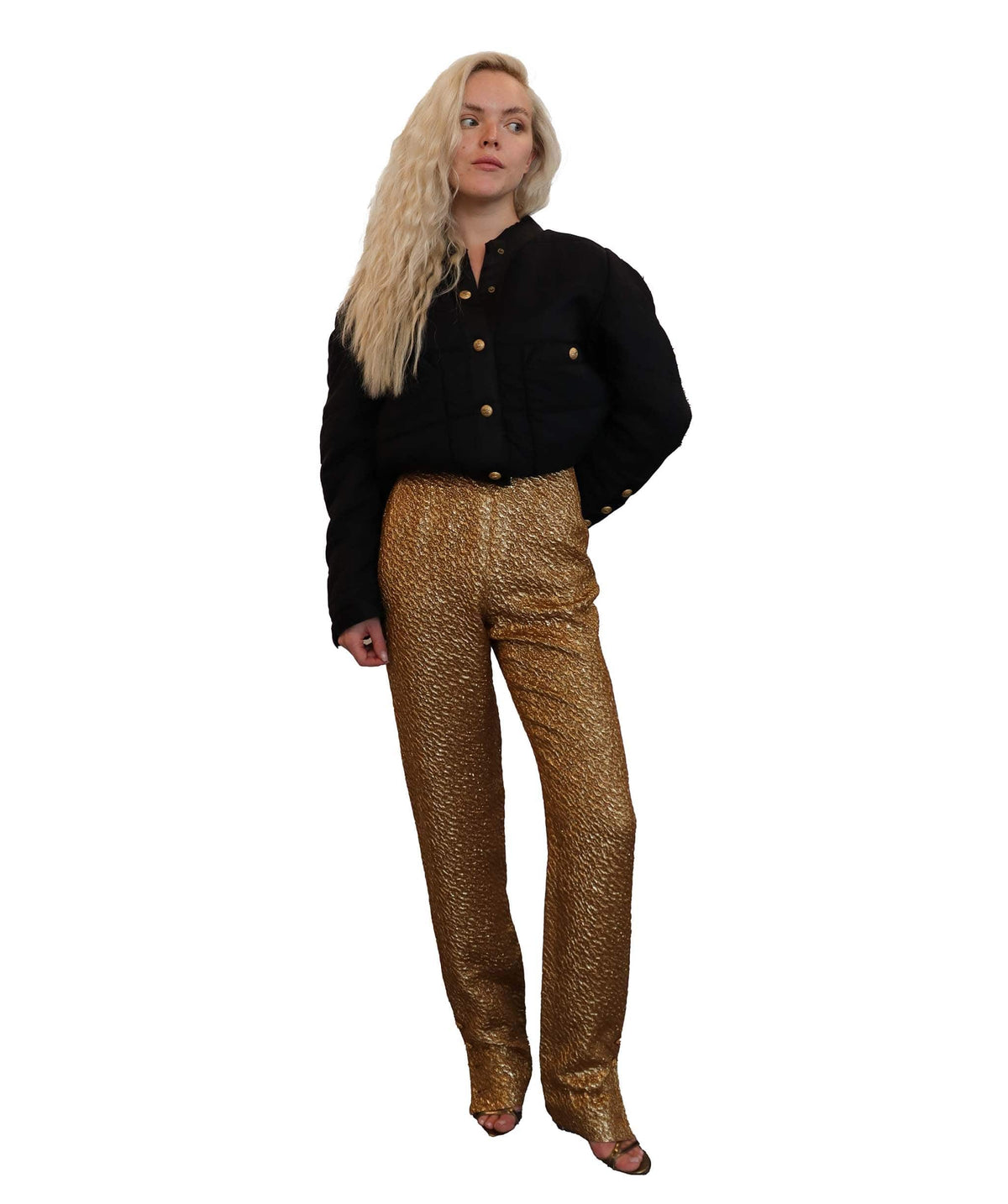 Chanel Metallic Gold Pants Runway VO5115 P08393 DXBS2625