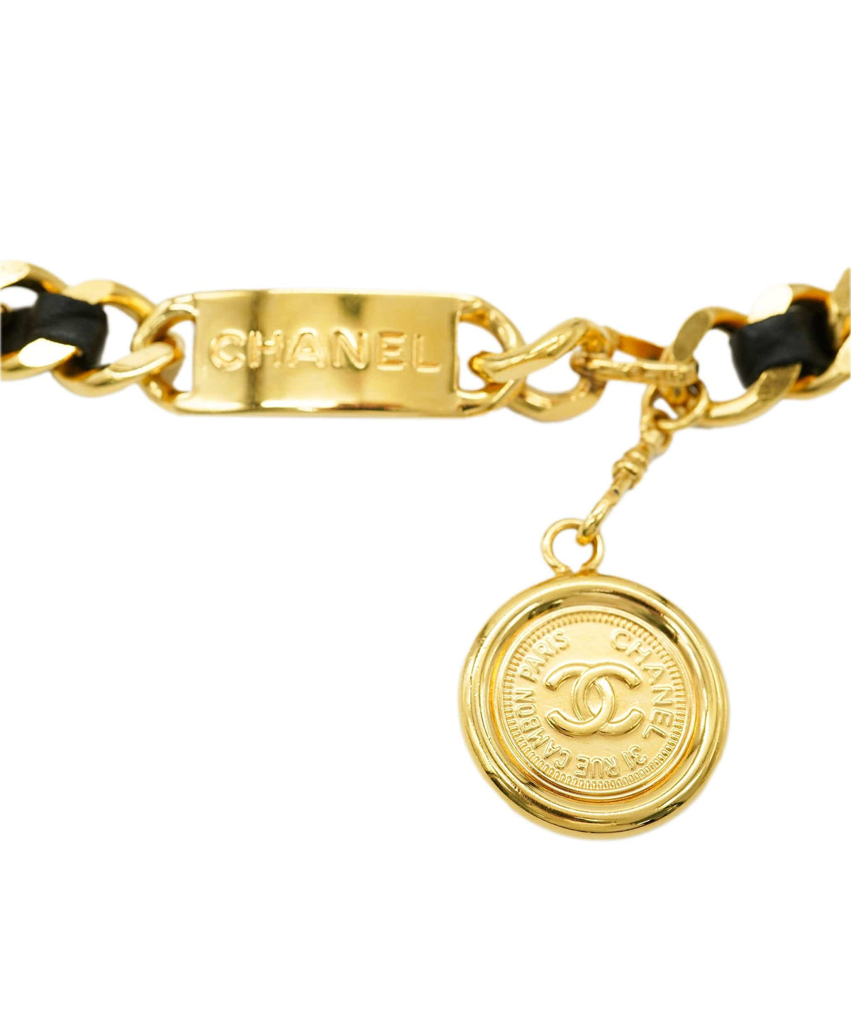 CHANEL LEATHER CHAIN BELT 1995 P ALC2080