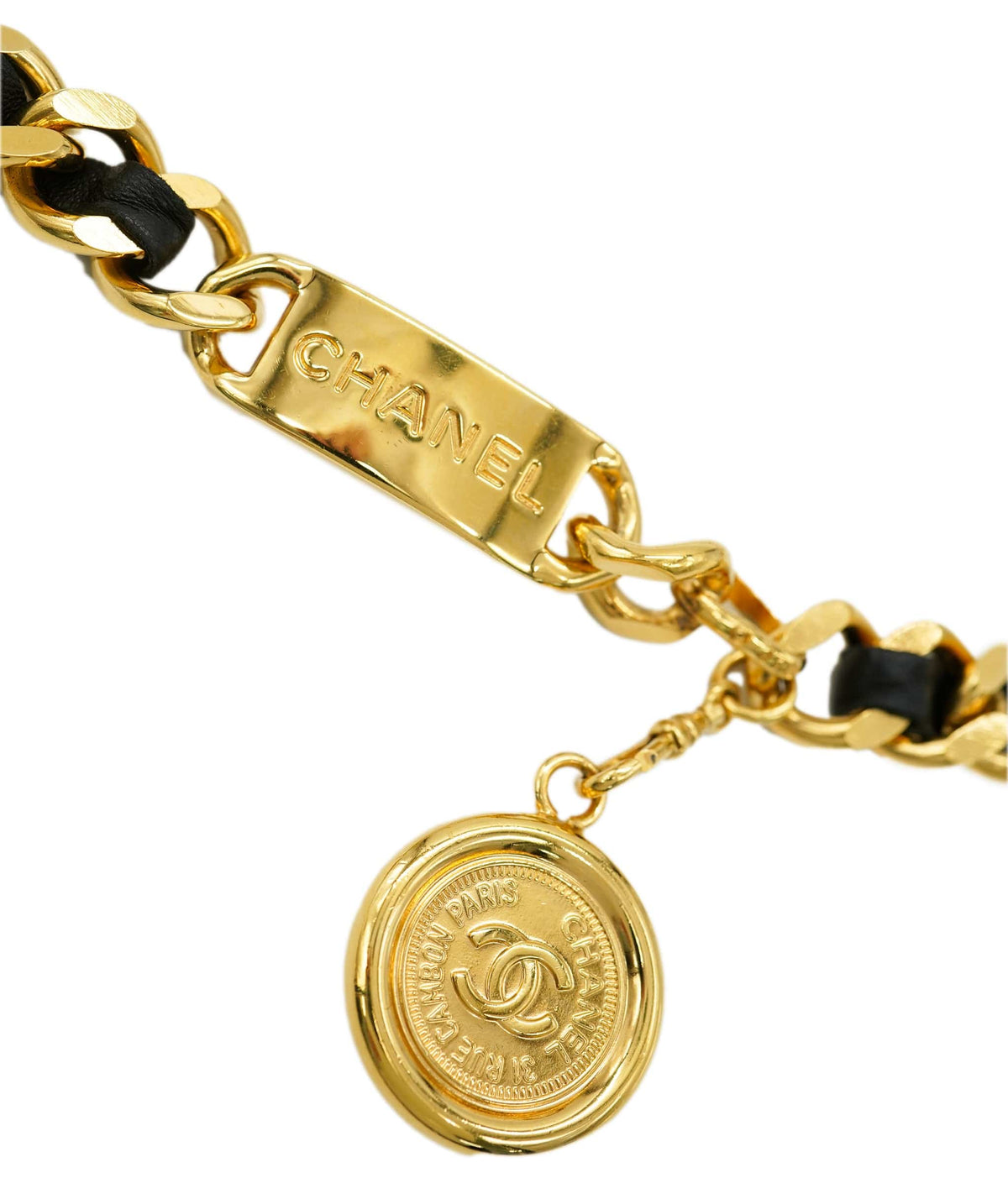 CHANEL LEATHER CHAIN BELT 1995 P ALC2080