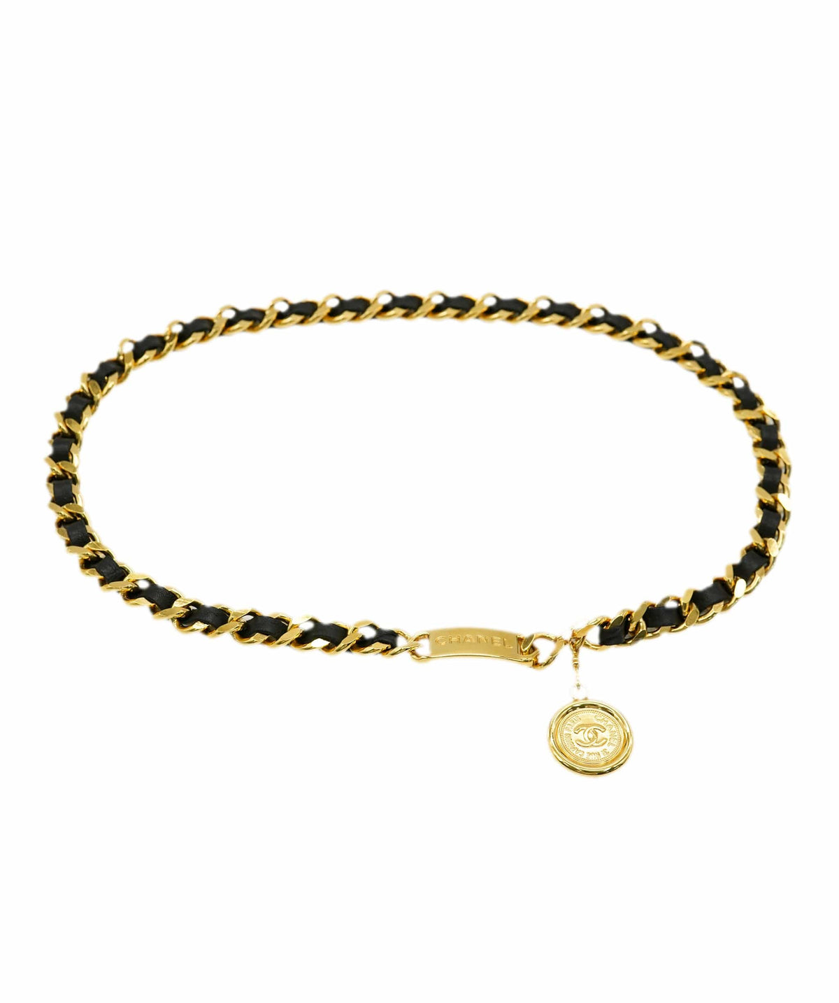 CHANEL LEATHER CHAIN BELT 1995 P ALC2080