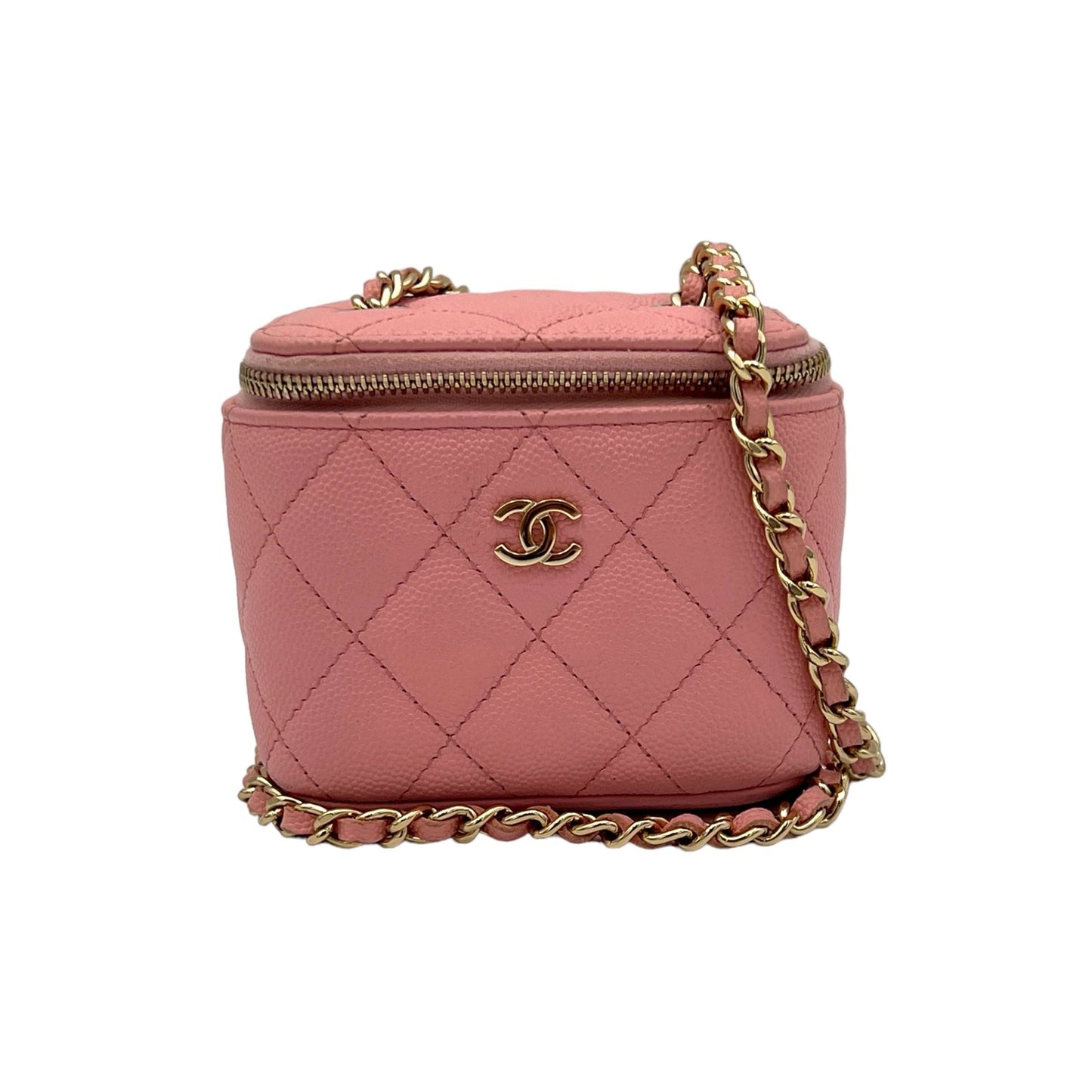 Chanel  Mini Vanity Pink Crossbody bag in Caviar leather, Gold Hardware S2405313CH
