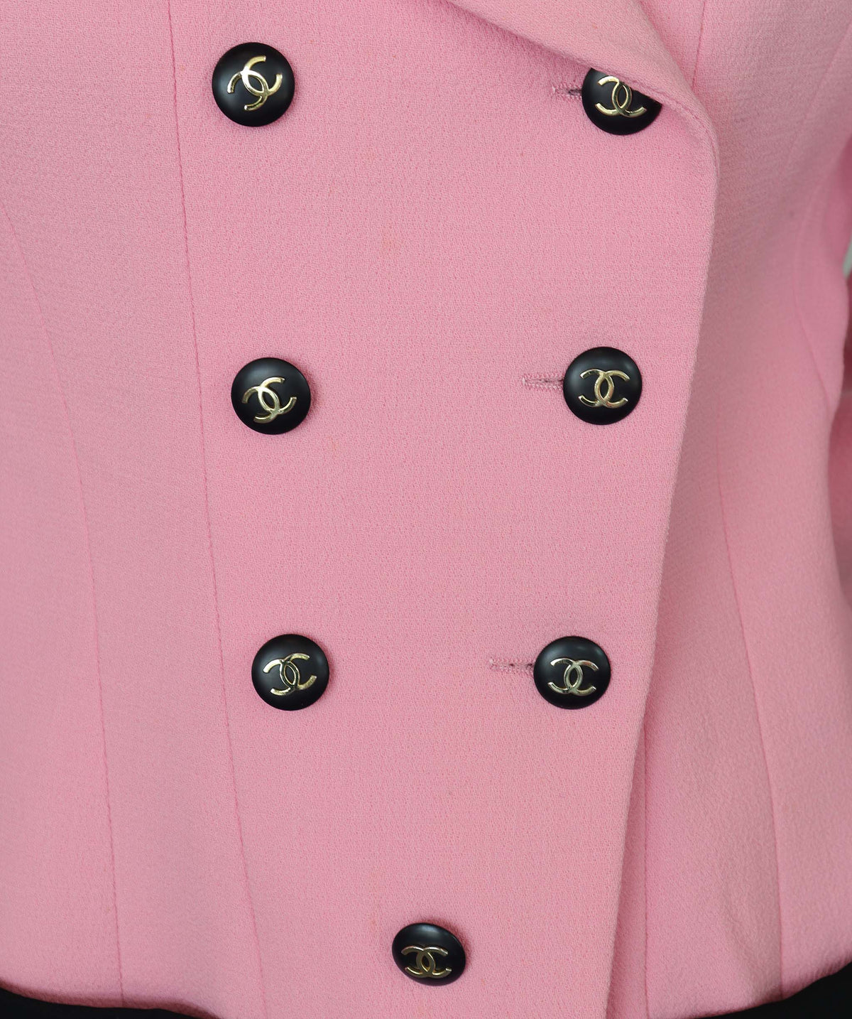 Chanel Pink & Black Collection 25 CC Coco Mark Jacket Size 38 DXBS2562