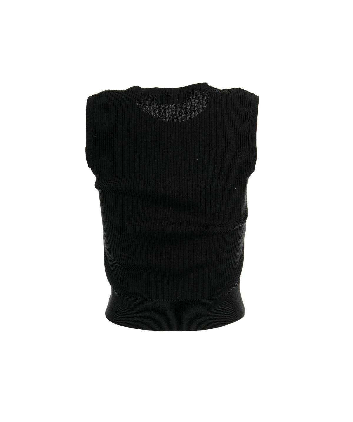 Chanel Rib Sleeveless Top Black DBXS2427