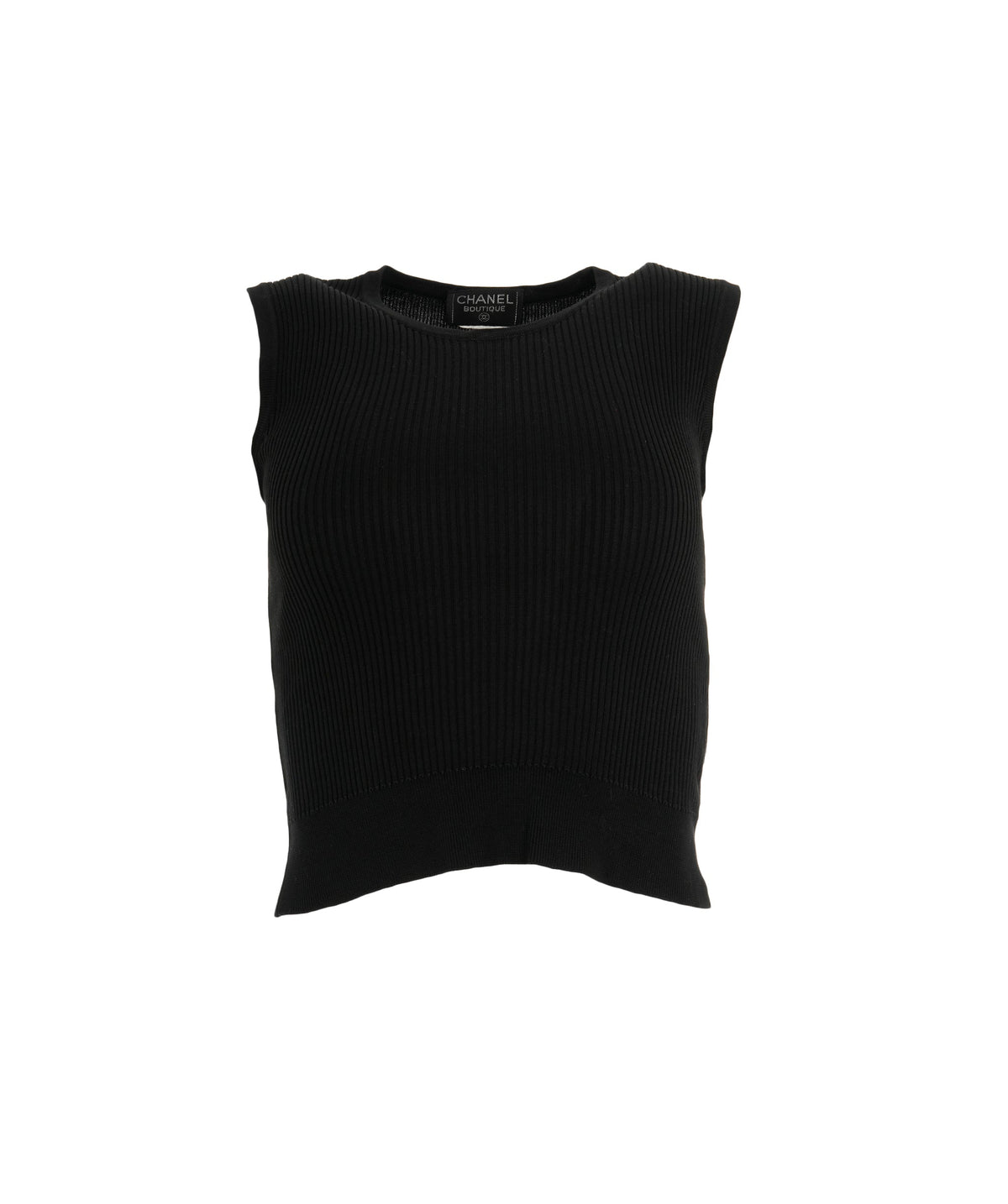 Chanel Rib Sleeveless Top Black DBXS2427