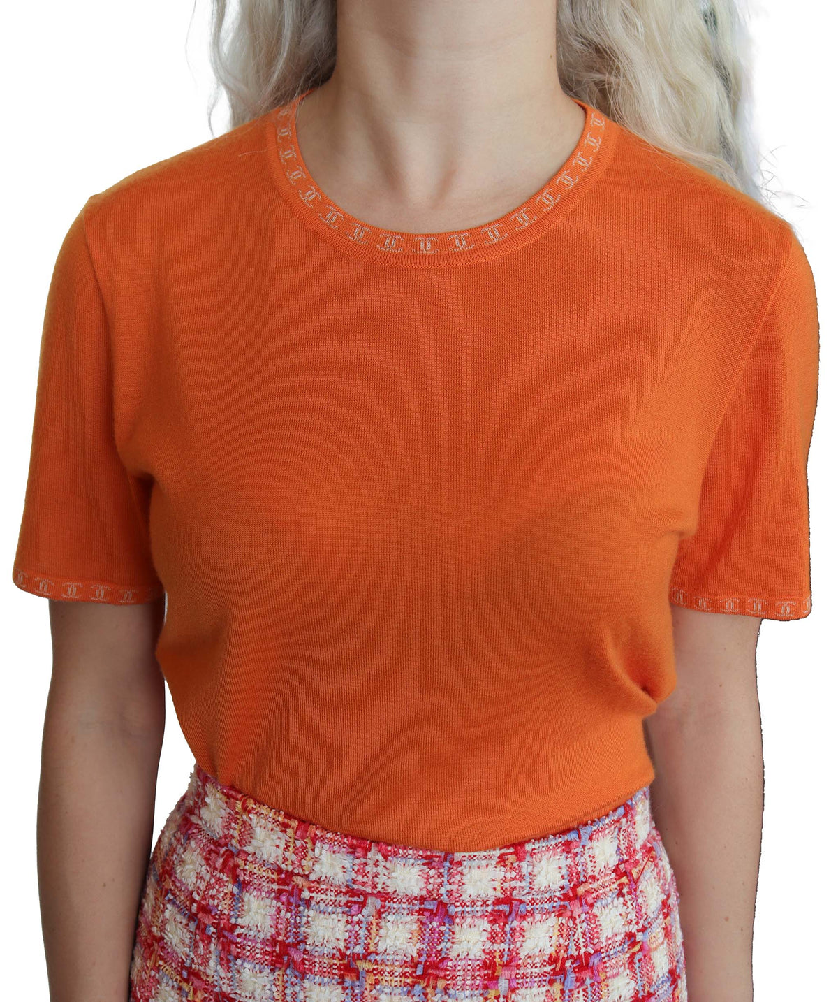 Chanel short sleeve coco mark orange DXBS2576