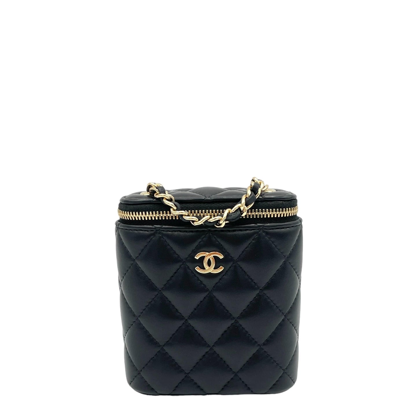 Chanel Vanity Crossbody Bag Mini Black in Lambskin , Gold Hardware S2408-000310CH