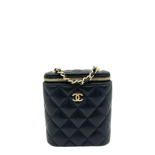 Chanel Vanity Crossbody Bag Mini Black in Lambskin , Gold Hardware S2408-000310CH
