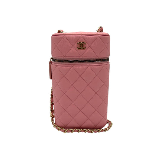 Chanel  Vanity Phone Crossbody bag in Caviar leather, Gold Hardware S2405311CH