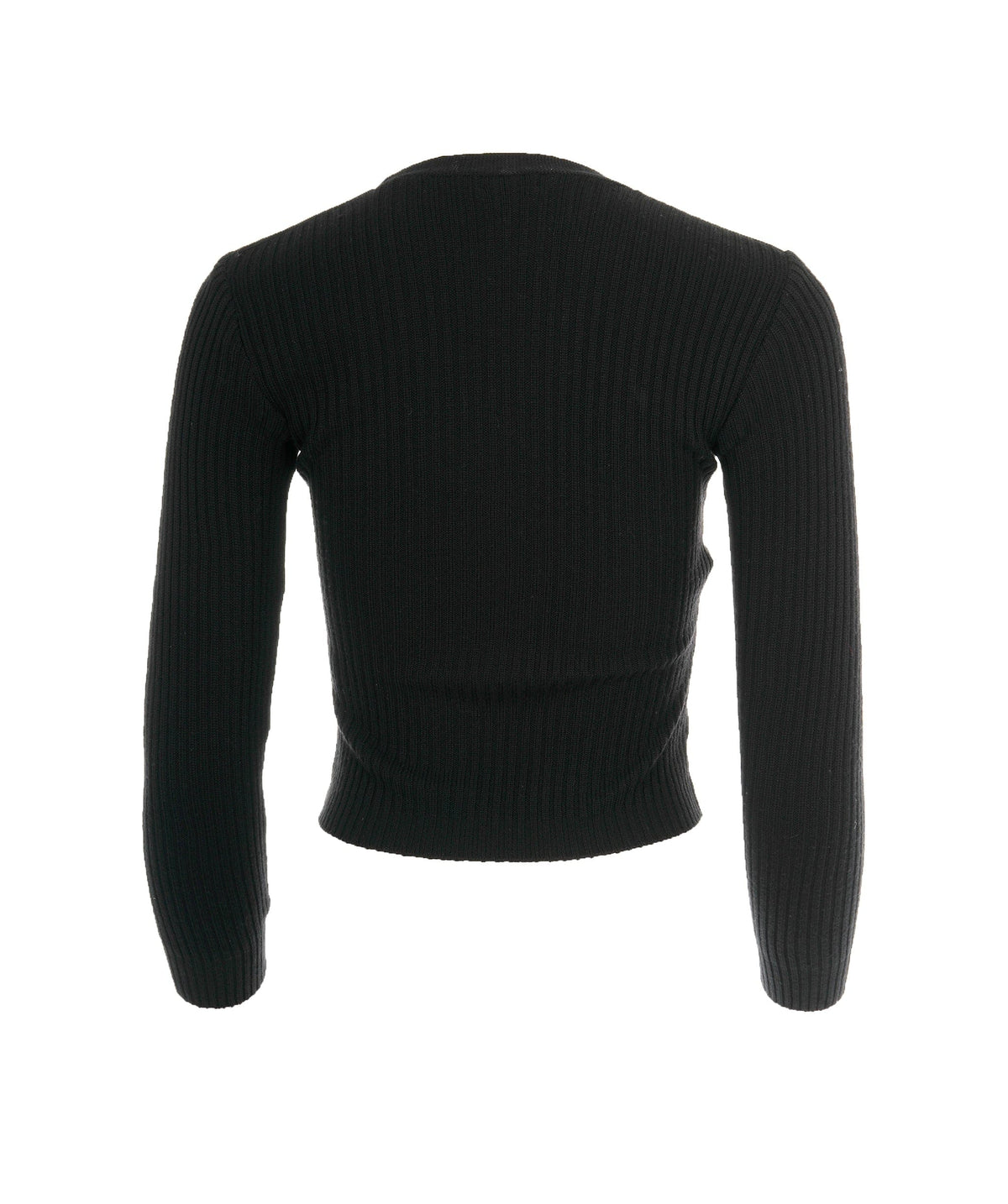 Chanel Vintage 96A Black Quilted Suede Knit CC Cardigan DBXS2421