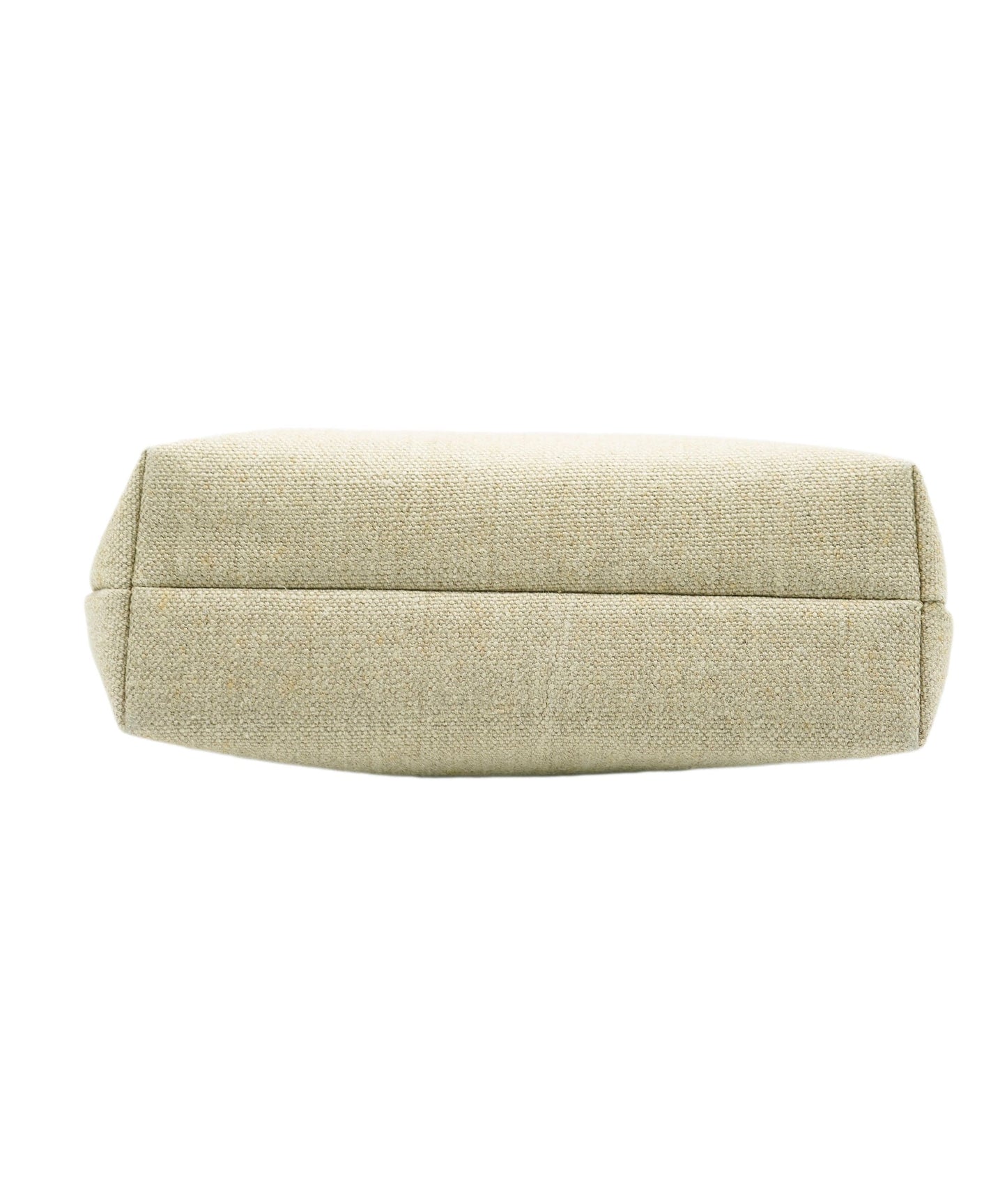 Chanel Vintage Beige Linen CC Frame Shoulder Bag DBXS3244