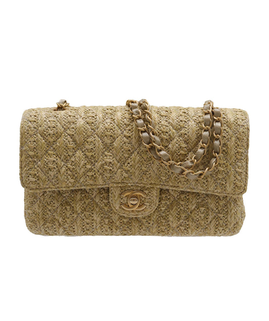 Chanel Beige Raffia Rectangular Flap Mini - DXBS2769