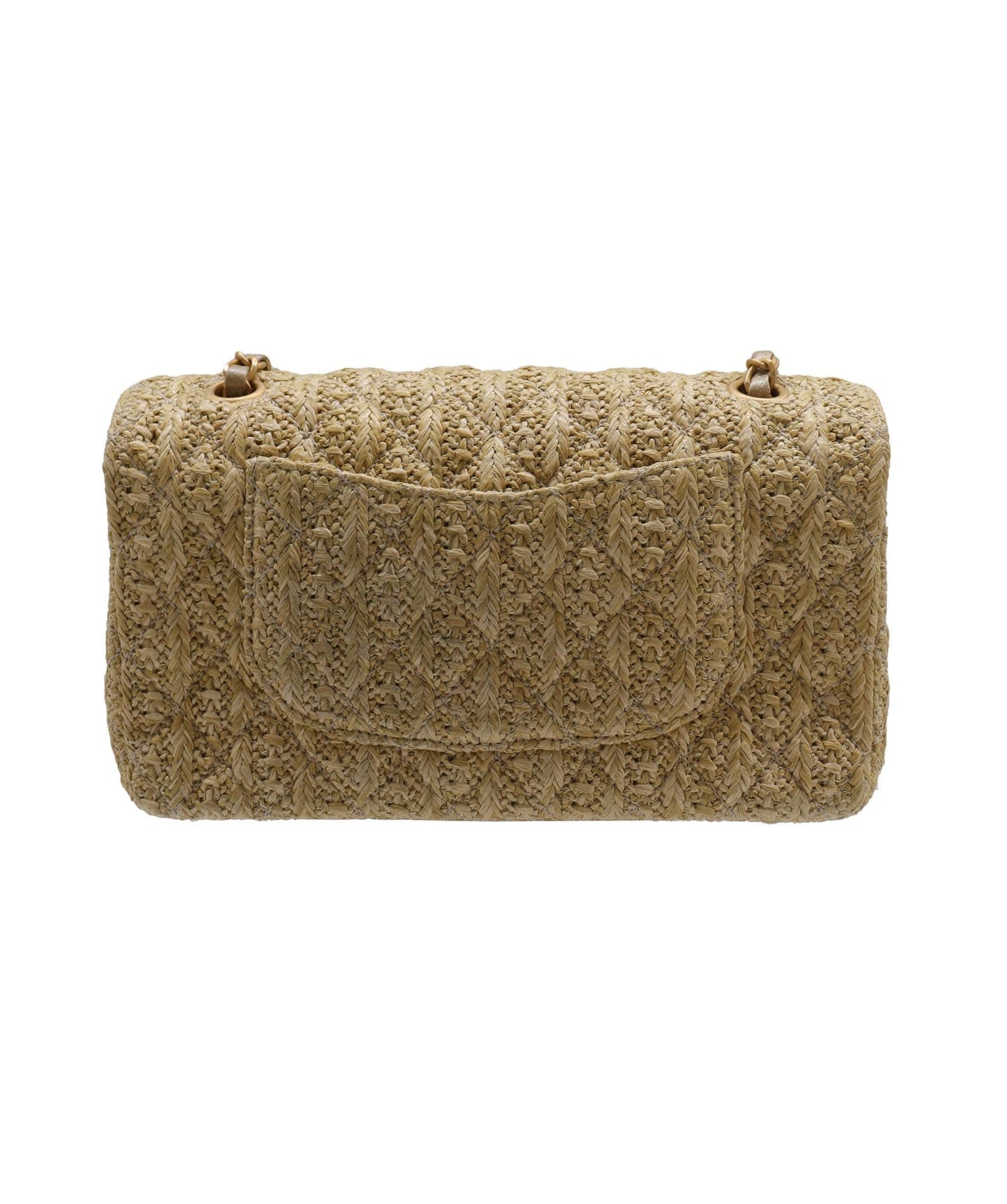 Chanel Beige Raffia Rectangular Flap Mini - DXBS2769