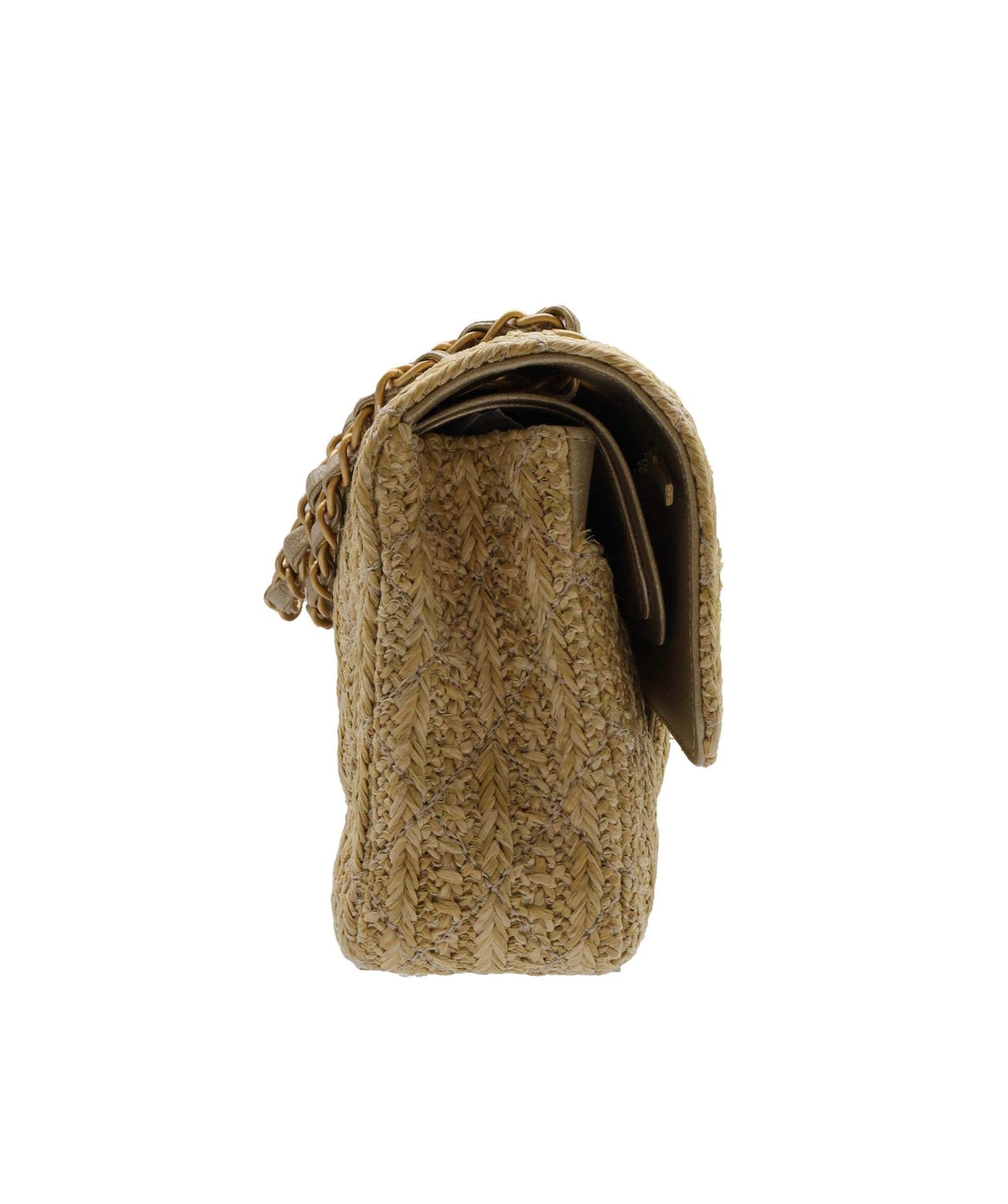 Chanel Beige Raffia Rectangular Flap Mini - DXBS2769