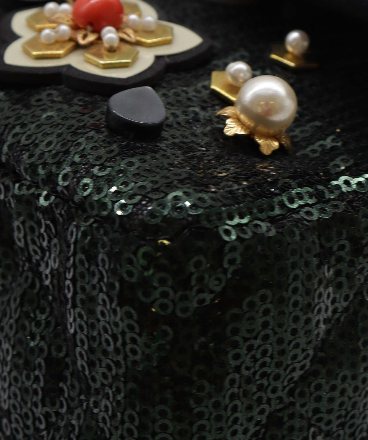 RTV Chanel Black and Green Embellished Classic Flap - DXBS2776